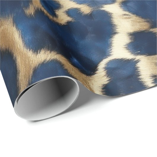 Blauw Goud Koeienhuid Cadeaupapier (Rol Hoek)