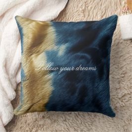 Blauw Goud Koeienhuid Kussen