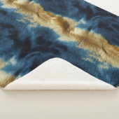 Blauw Goud Koeienhuid Sherpa Deken (3/4)