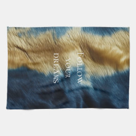 Blauw Goud Koeienhuid Theedoek