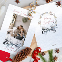 Blauw Goud Krans Paar Familie Een Foto Kerst