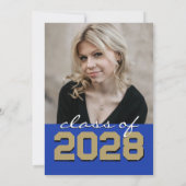 Blauw & Goud Krijtbord Filmstrip Afstuderen Kaart (Achterkant)