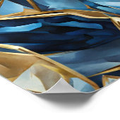 BLAUW GOUD KRISTAL MOZAÏEK WALL ART POSTER (Hoek)