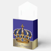 Blauw Goud Kroon Kleine Prince Boy Baby shower Bedankdoosjes (Geopend)