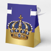 Blauw Goud Kroonprins Baby shower Bedankdoosjes (Achterkant)