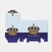 Blauw Goud Kroonprins Jongen Baby shower Bedankdoosjes (Uitgevouwen)