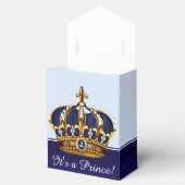 Blauw Goud Kroonprins Jongen Baby shower Bedankdoosjes (Geopend)