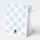 Blauw Goud Kruis Gepersonaliseerde Baby Jongen Doo Bedankdoosjes (Achterkant)