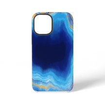 Blauw Goud lichtblauw Marmer Kunstpatroon