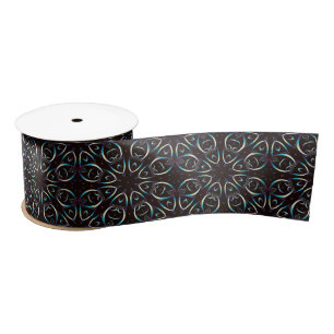 Blauw Goud Lila Glow Mandala Patroon Satijnen Lint