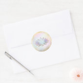 Blauw goud Lotus bloem logo Ronde Sticker (Envelop)