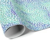Blauw goud luipaard patroon cadeaupapier (Rol Hoek)