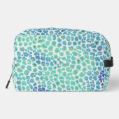 Blauw goud luipaard patroon toilettasje (Achterkant)