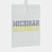 Blauw & Goud Luipaard Print Michigan Glas Ornament (Voorkant Rechts)