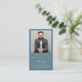Blauw Goud Luxe Makelaar Professional Visitekaartje (Staand voorkant)
