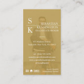 Blauw Goud Luxe Makelaar Professional Visitekaartje (Achterkant)