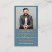 Blauw Goud Luxe Makelaar Professional Visitekaartje (Voorkant)