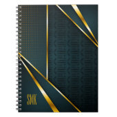 Blauw Goud Luxe Modern Minimaal Abstract Notitieboek (Voorkant)