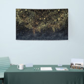 Blauw Goud Mandala Bloemen Spandoek (Beurs)