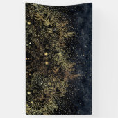 Blauw Goud Mandala Bloemen Spandoek (Verticaal)