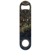 Blauw Goud Mandala Bloemen Speed Flessenopener (Voorkant)