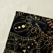 Blauw Goud Mandala Bloemen Strandlaken (In situ)