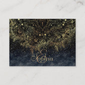 Blauw Goud Mandala Bloemen Visitekaartje (Voorkant)