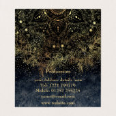 Blauw Goud Mandala Bloemen Visitekaartje (Binnenkant ongevouwen)