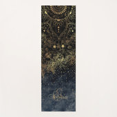Blauw Goud Mandala Bloemen Yogamat (Voorkant)