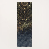 Blauw Goud Mandala Bloemen Yogamat (Achterkant)