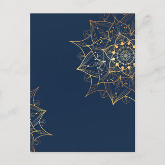 Blauw & Goud Mandala | Islamitische kunst geïnspir Briefkaart