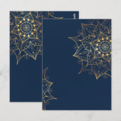 Blauw & Goud Mandala | Islamitische kunst geïnspir Briefkaart (Voorkant / Achterkant)