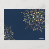 Blauw & Goud Mandala | Islamitische kunst geïnspir Briefkaart (Achterkant)