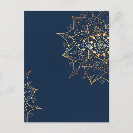 Blauw & Goud Mandala | Islamitische kunst geïnspir Briefkaart (Voorkant)