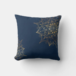 Blauw & Goud Mandala | Islamitische kunst geïnspir Kussen