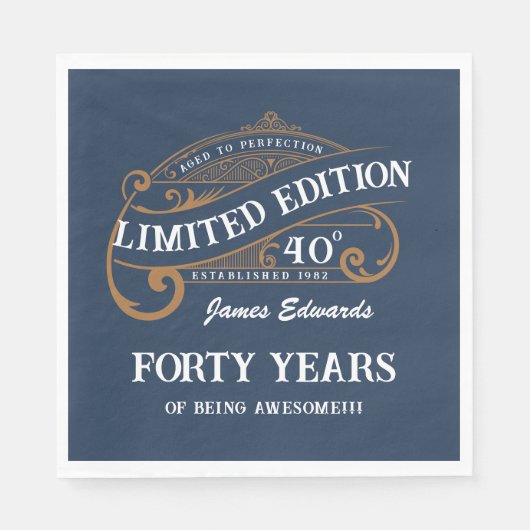  Blauw Goud Mannen Servet (Voorkant)