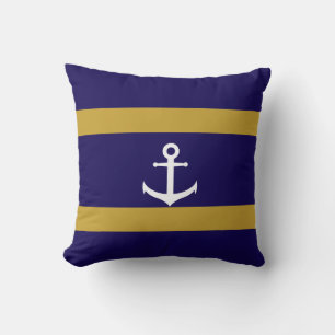 Blauw & Goud marinière gestreepte kussensloop Kussen