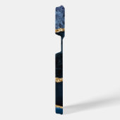 Blauw Goud Marmer Aangepaste Naam Letter iPhone Ca Hoesje (Rechterkant)