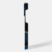 Blauw Goud Marmer Aangepaste Naam Letter iPhone Ca Hoesje (Linkerkant)