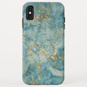 Blauw Goud marmer Case-Mate iPhone Case (Achterkant)