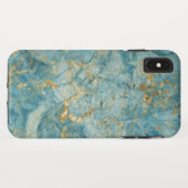 Blauw Goud marmer Case-Mate iPhone Case (Achterkant (horizontaal))