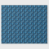 Blauw & Goud Marmer Geode Cadeaupapier (Vlak)