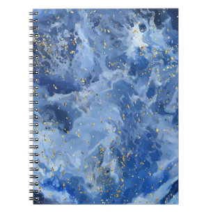 Blauw Goud Marmer: Luxe Textuur. Notitieboek