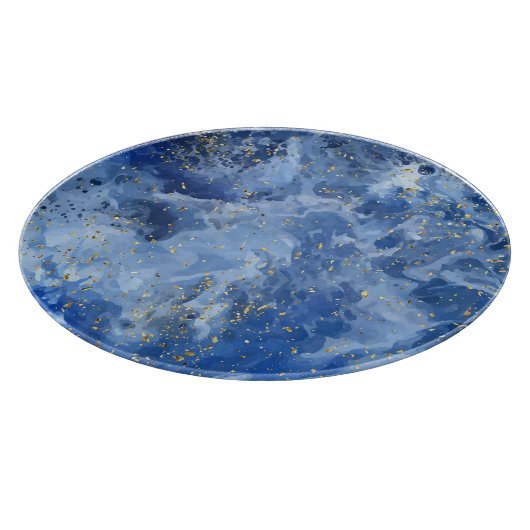 Blauw Goud Marmer: Luxe Textuur. Snijplank (Hoek)