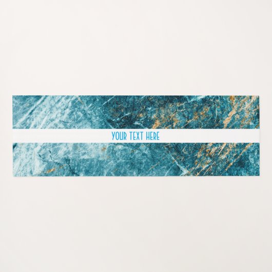 Blauw Goud Marmer Textured Yoga Mat (Achterkant (horizontaal))