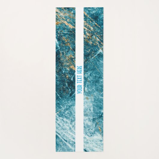 Blauw Goud Marmer Textured Yoga Mat (Achterkant)