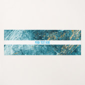 Blauw Goud Marmer Textured Yoga Mat (Voorkant (horizontaal))