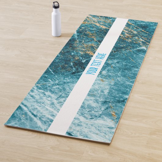 Blauw Goud Marmer Textured Yoga Mat (In situ)