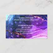 Blauw Goud Marmeren Agaat Monogram initiaal geode Visitekaartje (Achterkant)