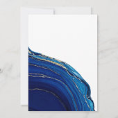 Blauw Goud Marmeren Glitter 2 Foto 60ste Verjaarda Kaart (Achterkant)